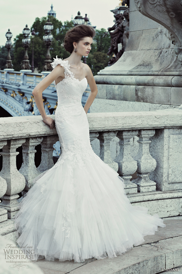 blue by enzoani 2013 ferrara one shoulder wedding dress